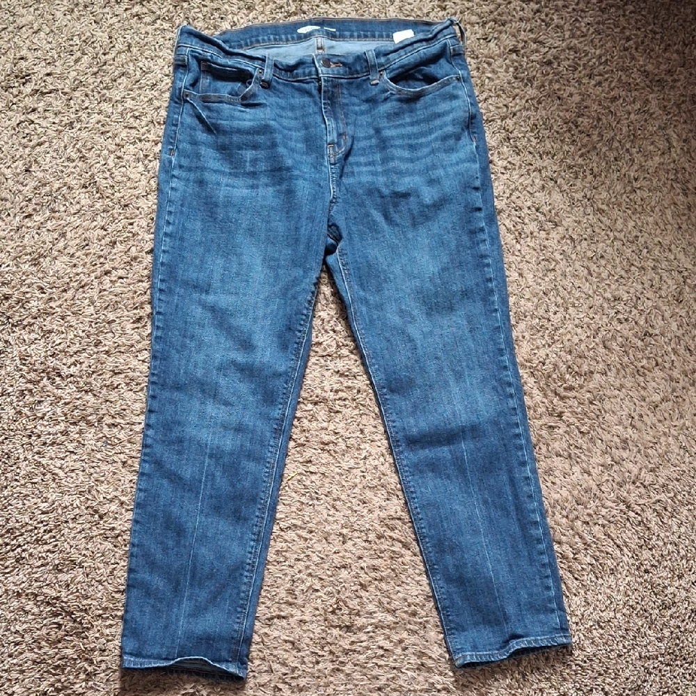 Old Navy Women's Straight Leg Boyfriend Fit  Blue Jeans